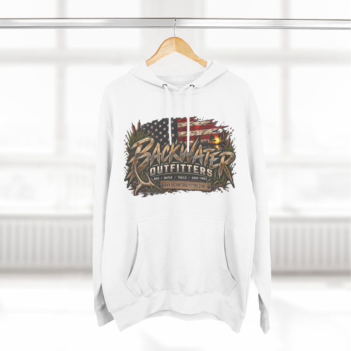 Backwater Outfitters Off-Road Hoodie — American Flag & UTV Graphic Printify