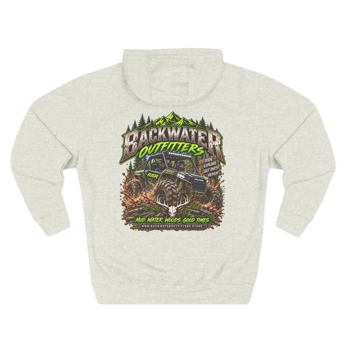 Backwater Outfitters Hoodie — Off‑Road Adventure Fleece Pullover
