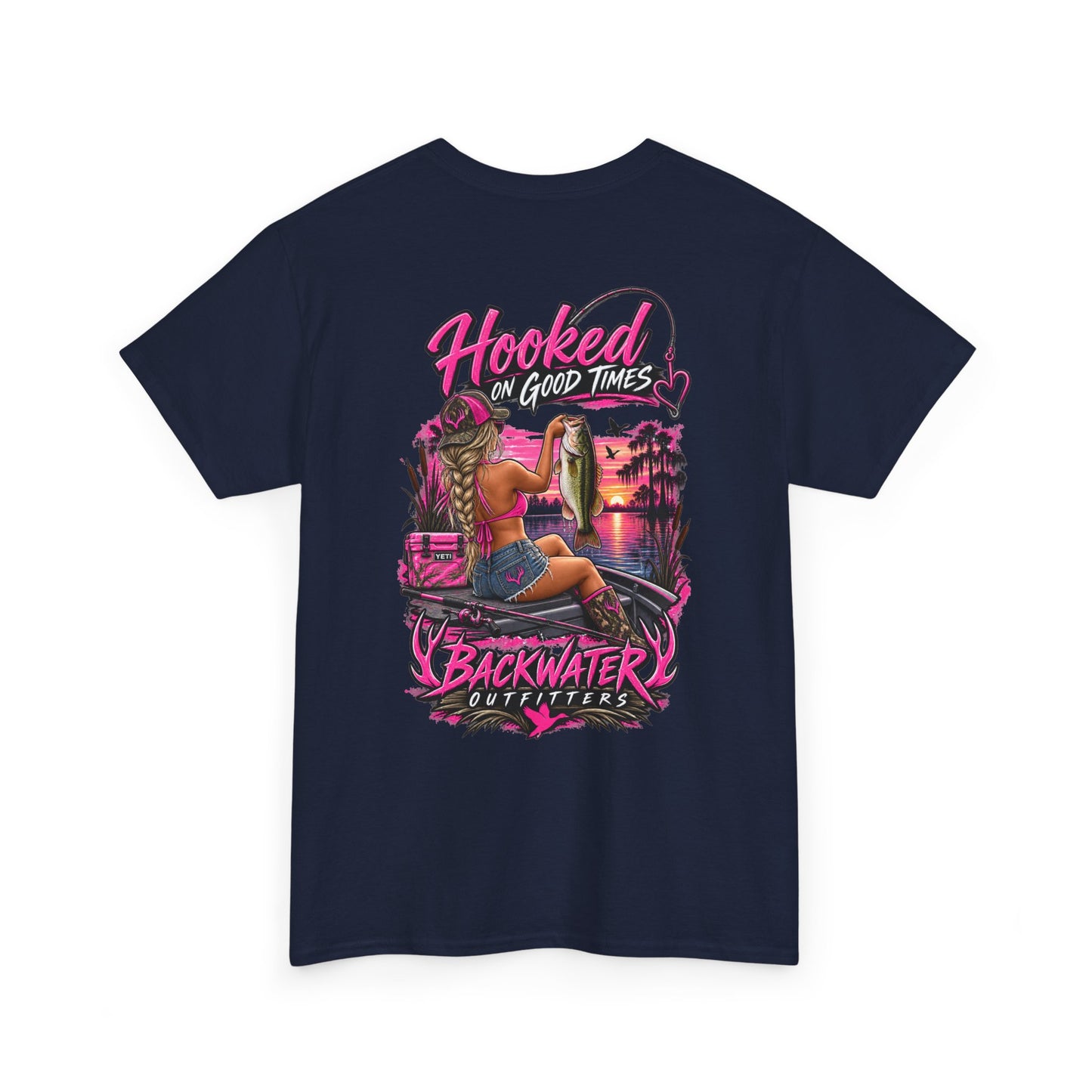 Backwater Outfitters "Hooked on Good Times" Graphic Tee