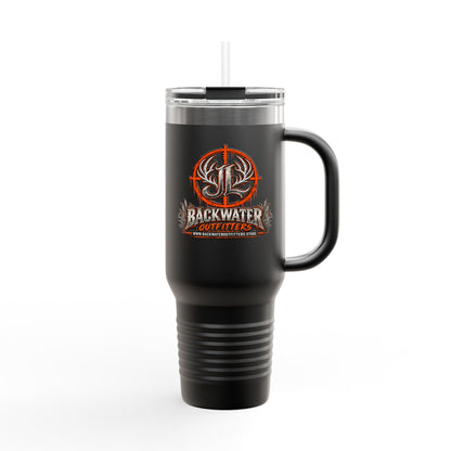 James Luker Backwater Hunting Logo 40oz Insulated Travel Mug Printify