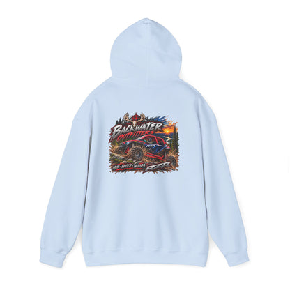 Backwater Outfitters Hoodie — American Flag Outdoor Fishing & Off-Road Pullover Printify