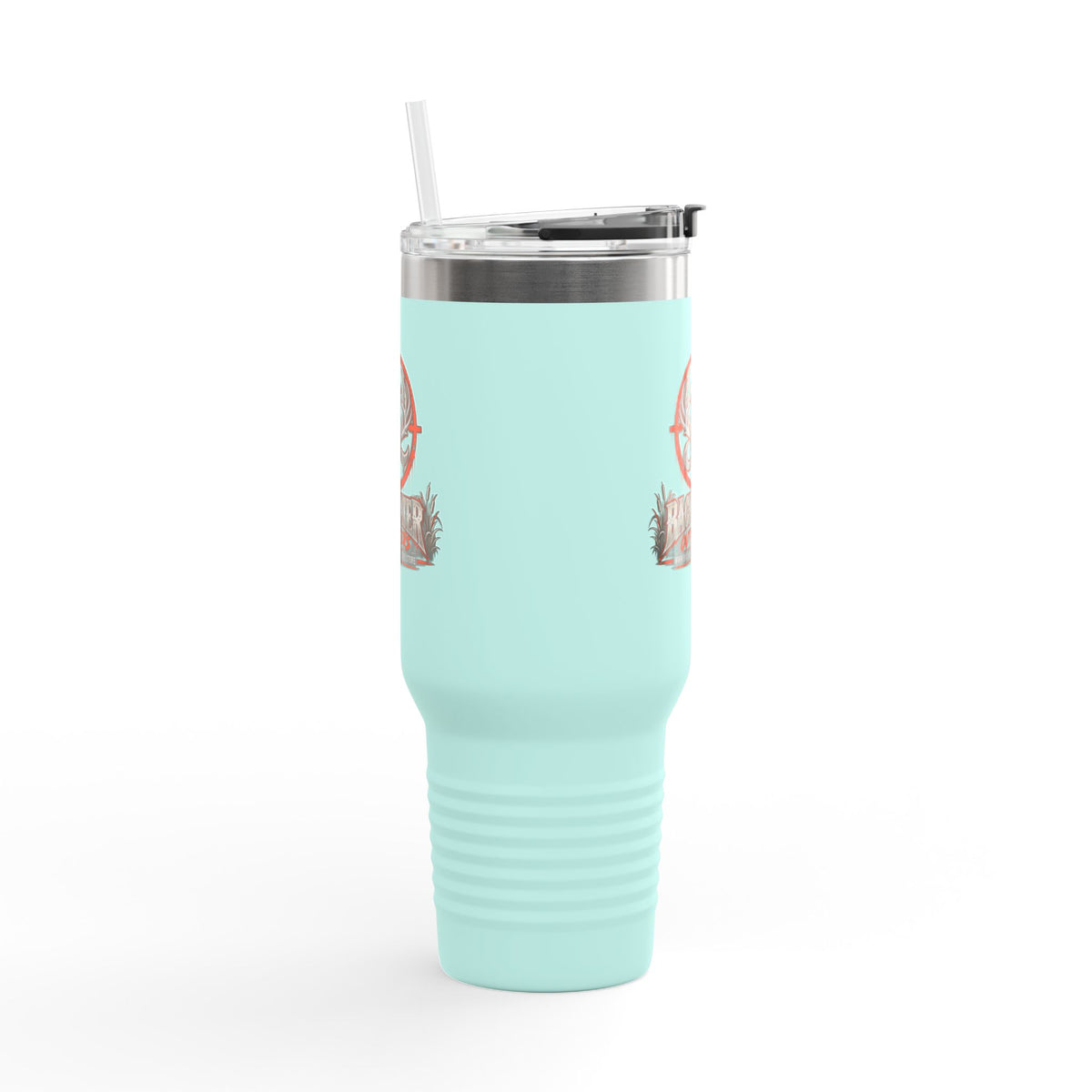James Luker Backwater Hunting Logo 40oz Insulated Travel Mug Printify