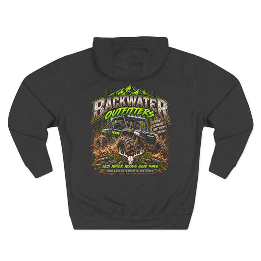 Backwater Outfitters Hoodie — Off‑Road Adventure Fleece Pullover Printify