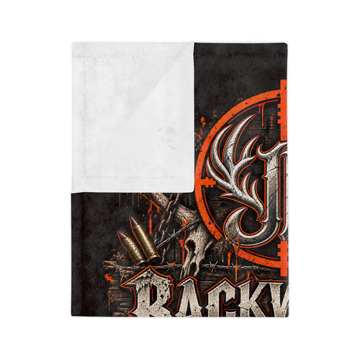 Backwater Outfitters Personalized Velveteen Blanket — "James Luker" Hunting Logo Throw Printify