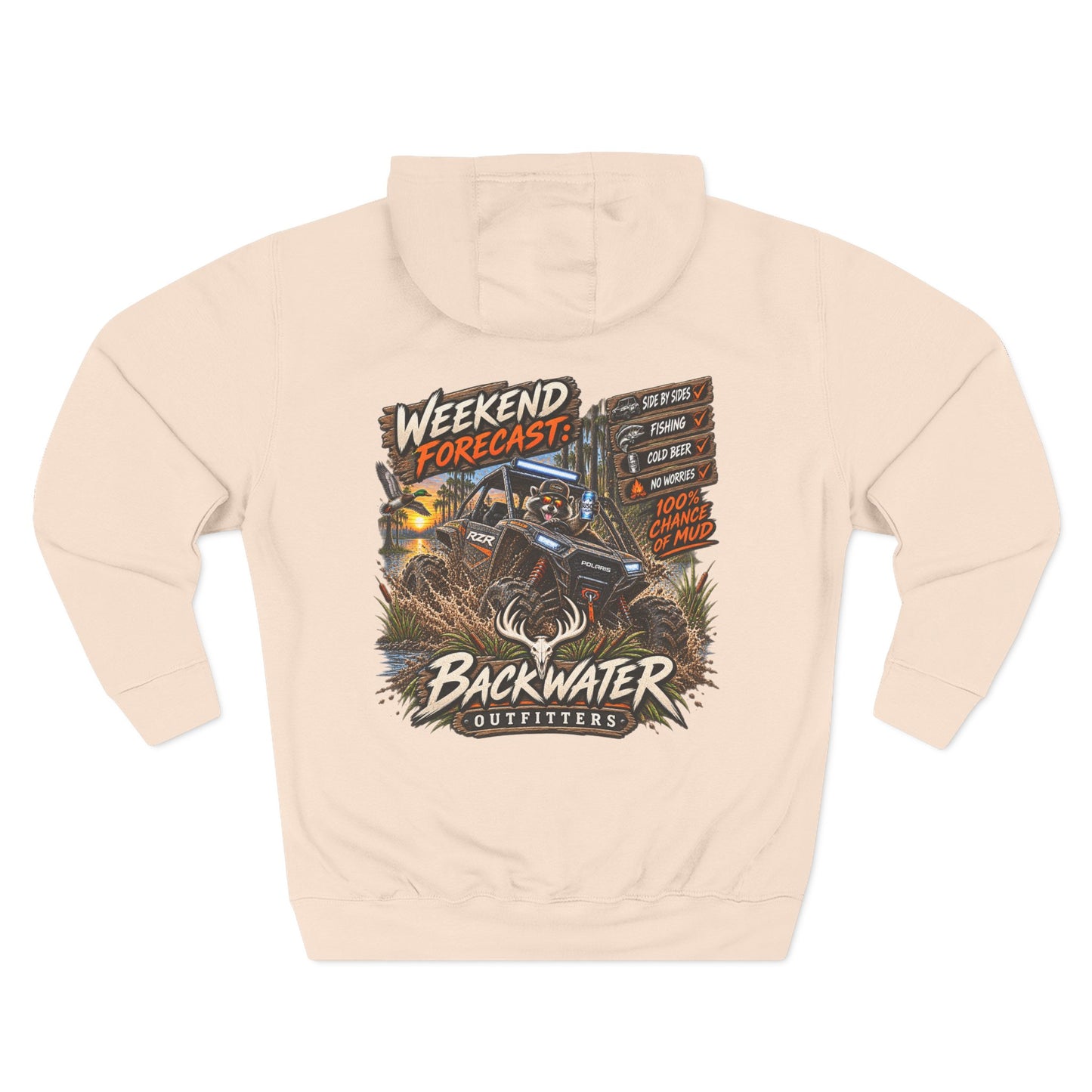 Backwater Outfitters "Weekend Forecast" Off-Road Hoodie — ATV Mud Riding Graphic Hoodie