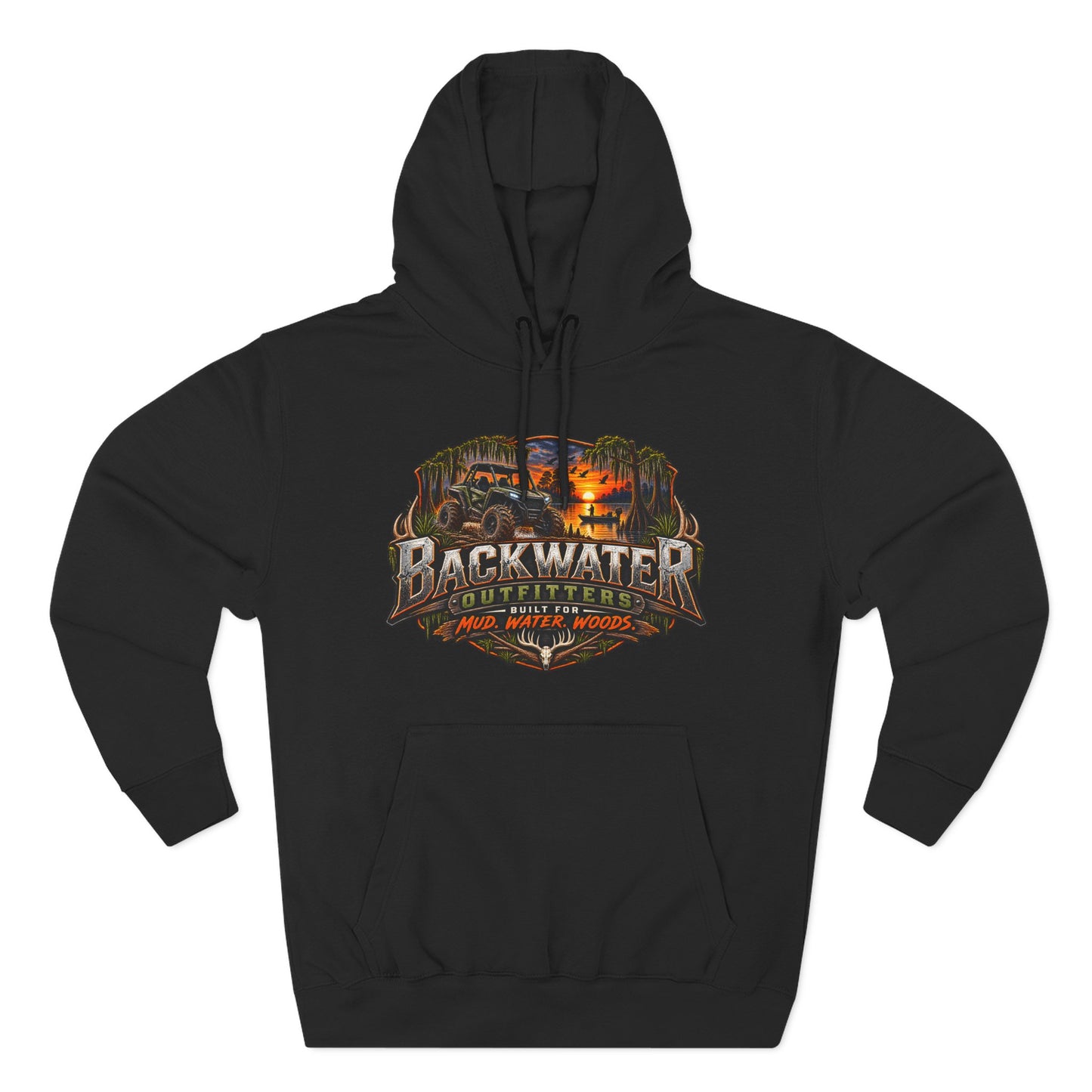 Backwater Outfitters Hoodie — 'Ride It • Hunt It • Fish It' Outdoor Pullover