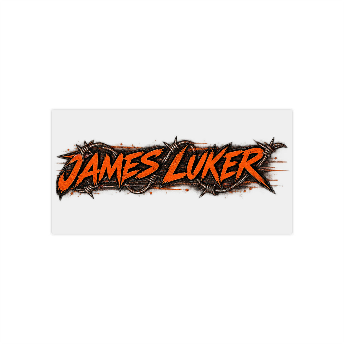 James Luker Custom Name Bumper Sticker — “James Luker” Grunge Barbed Wire Design Printify