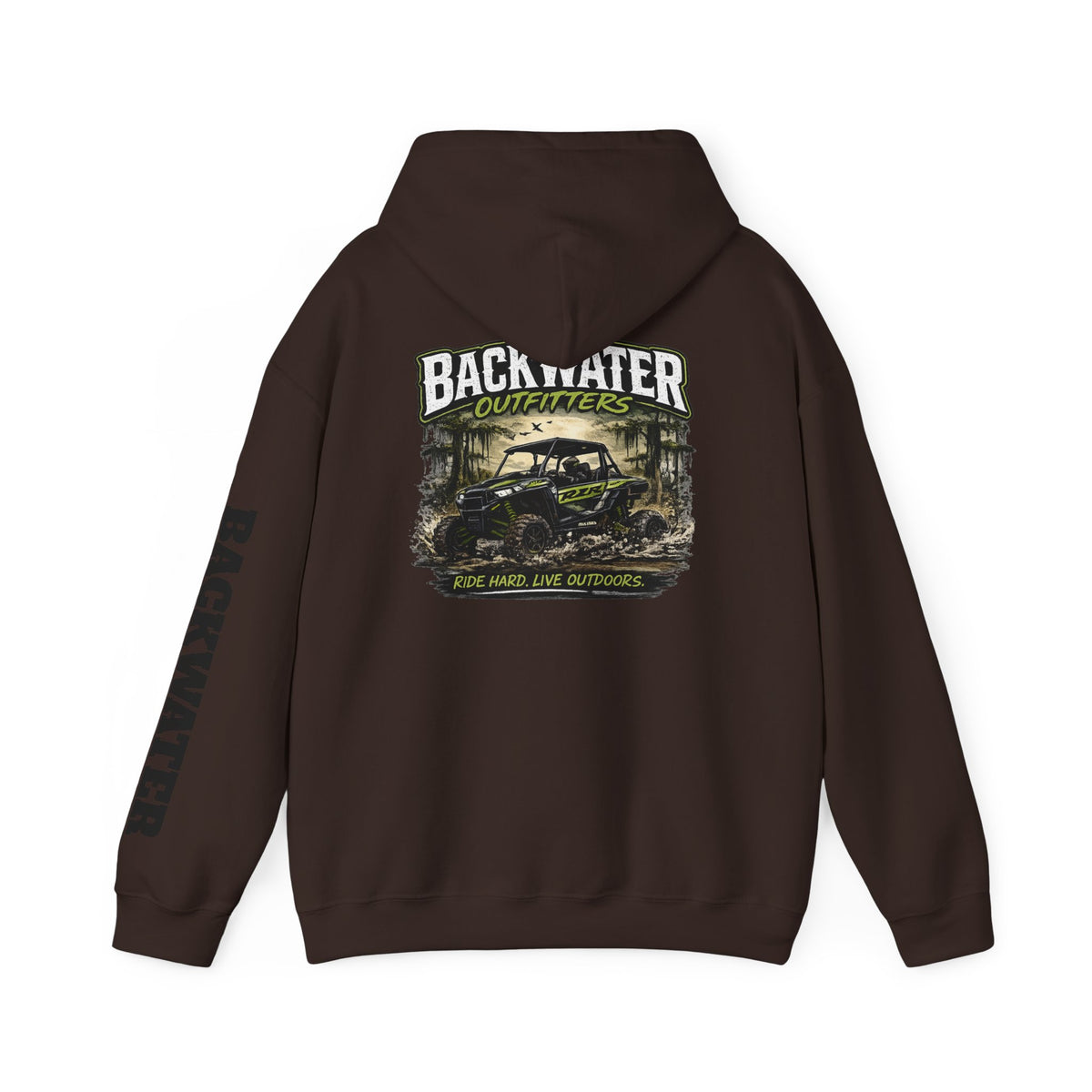 Backwater Outfitters Hoodie — Outdoor Off-Road Graphic Pullover Printify