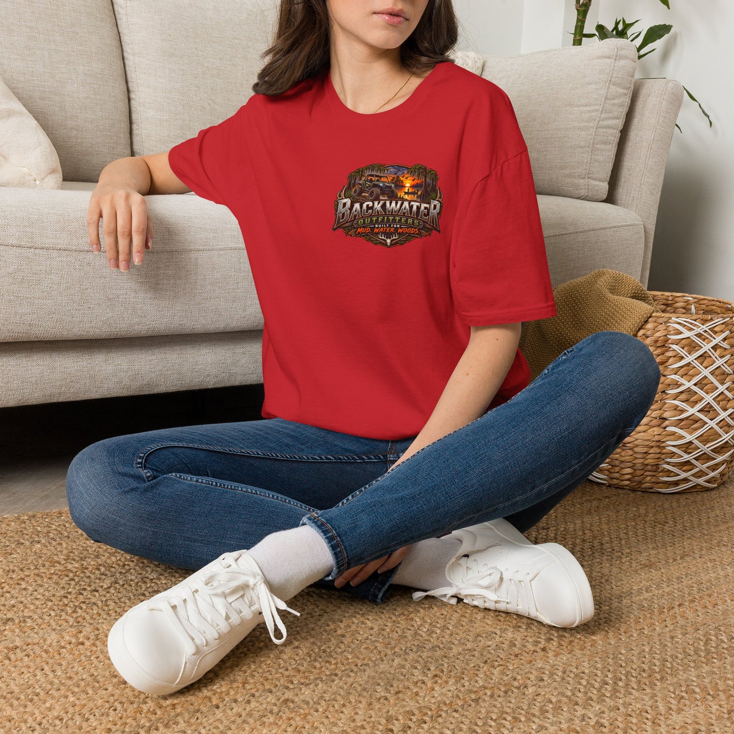 Backwater Outfitters Fishing T-Shirt — Retro Swamp Camp Logo
