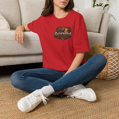 Backwater Outfitters Fishing T-Shirt — Retro Swamp Camp Logo
