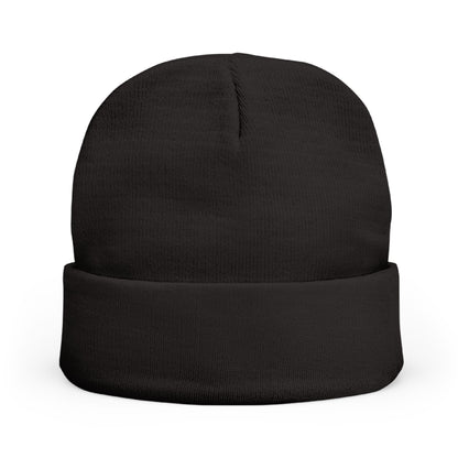 James Luker Embroidered Skull Antlers Knit Beanie — Winter Hat with Gothic Logo Printify