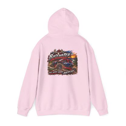 Backwater Outfitters Hoodie — American Flag Outdoor Fishing & Off-Road Pullover Printify