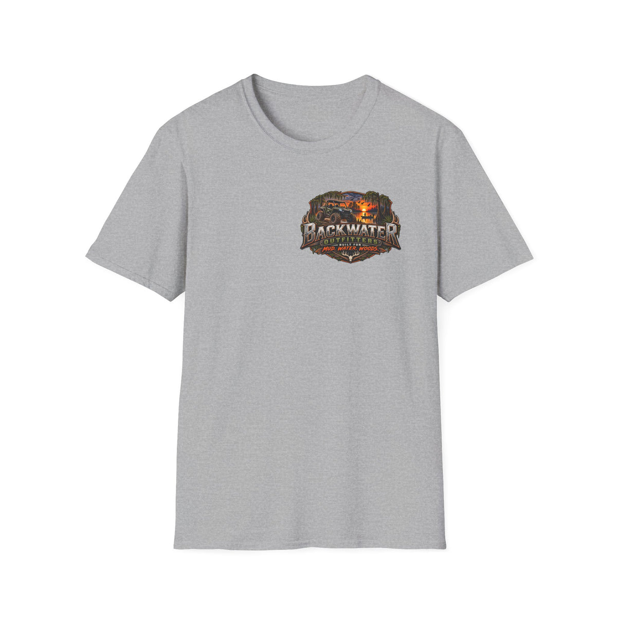 Backwater Fishing T-Shirt — "Fish Explore Unwind" Outdoor Angler Tee Printify
