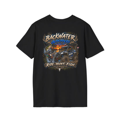 Backwater Outfitters T-Shirt — Rustic Camping & Fishing Logo Tee