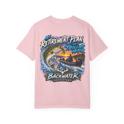 Fishing T-Shirt — "My Retirement Plan Has a Trolling Motor" Backwater Outfitters
