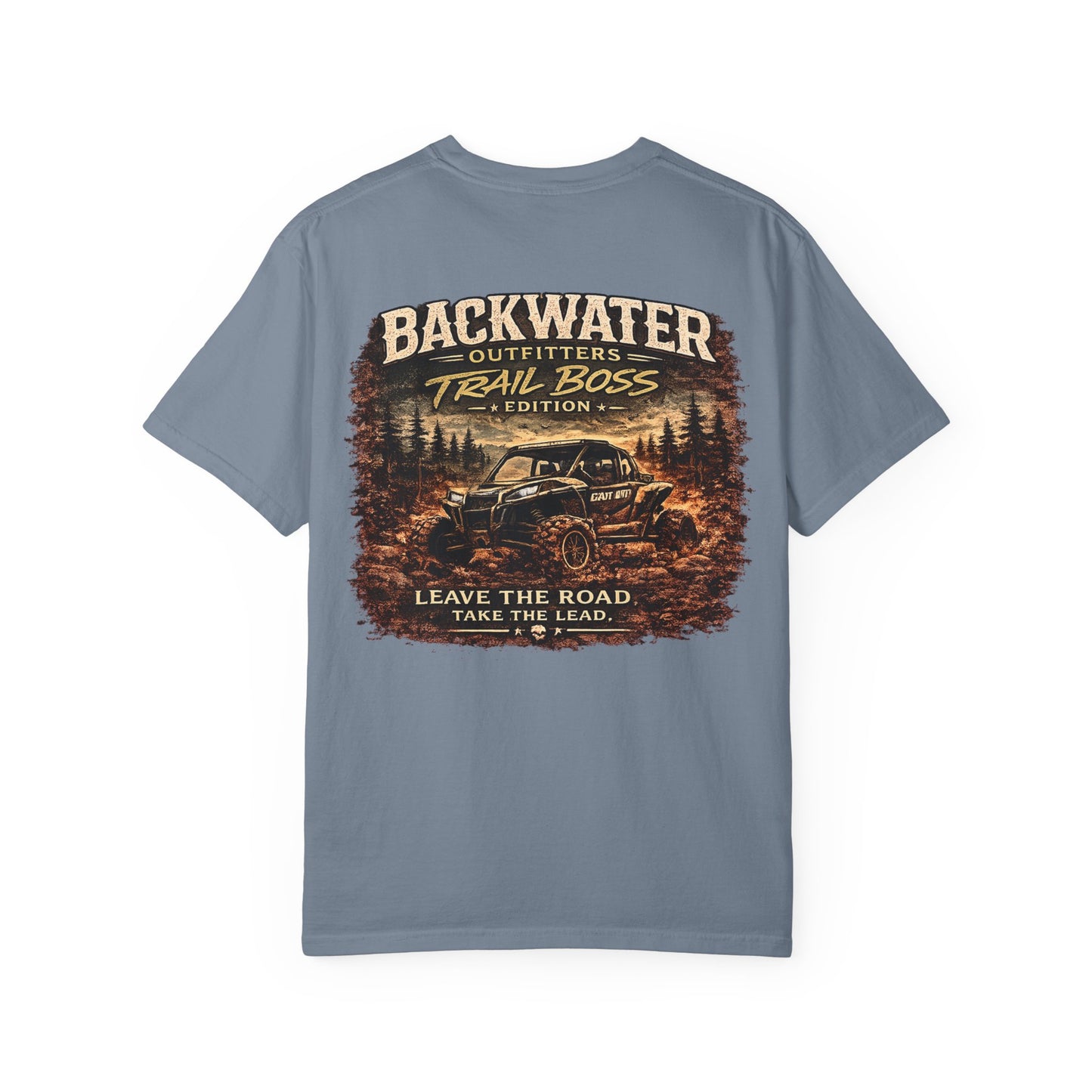 Trail Boss T-Shirt — Backwater Outfitters Off-Road Graphic Tee ("Leave the Road, Take the Lead")