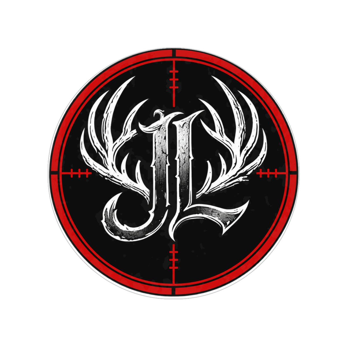 Gothic Antler Monogram Outdoor Sticker