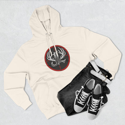 James Luker Hunting Logo Hoodie — Backwater Outfitters Antler Crest Fleece Hoodie Printify