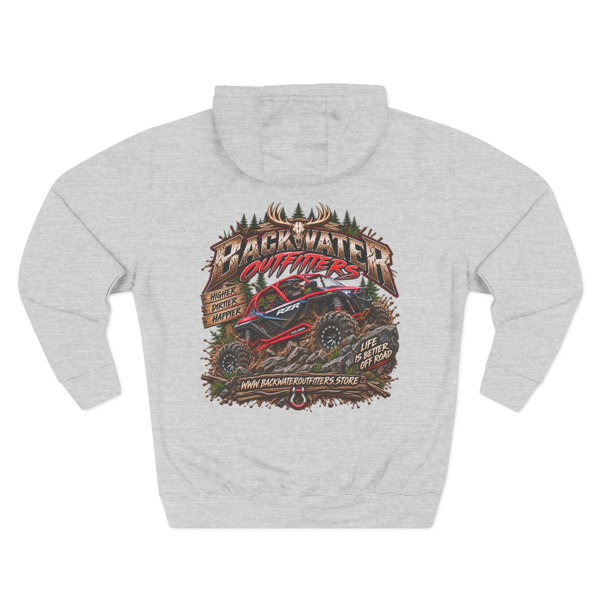 Backwater Outfitters Off-Road Hoodie — American Flag & UTV Graphic Printify