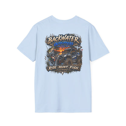Backwater Outfitters T-Shirt — Rustic Camping & Fishing Logo Tee