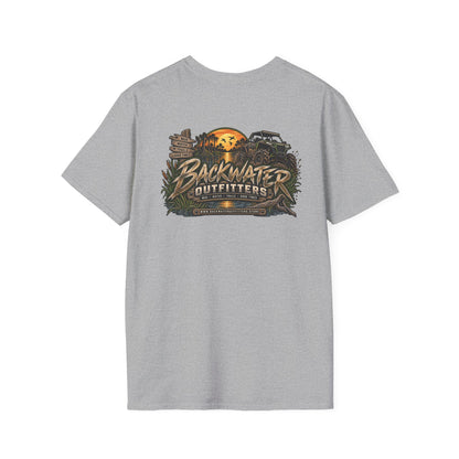 Simply Backwater Outfitters Fishing Tee – Sunset Swamp Outdoor Shirt Printify