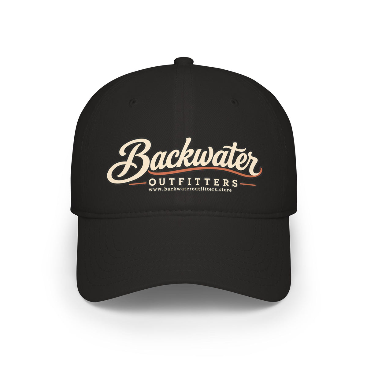 Backwater Outfitters Low Profile Baseball Cap – Retro Script Outdoor Hat