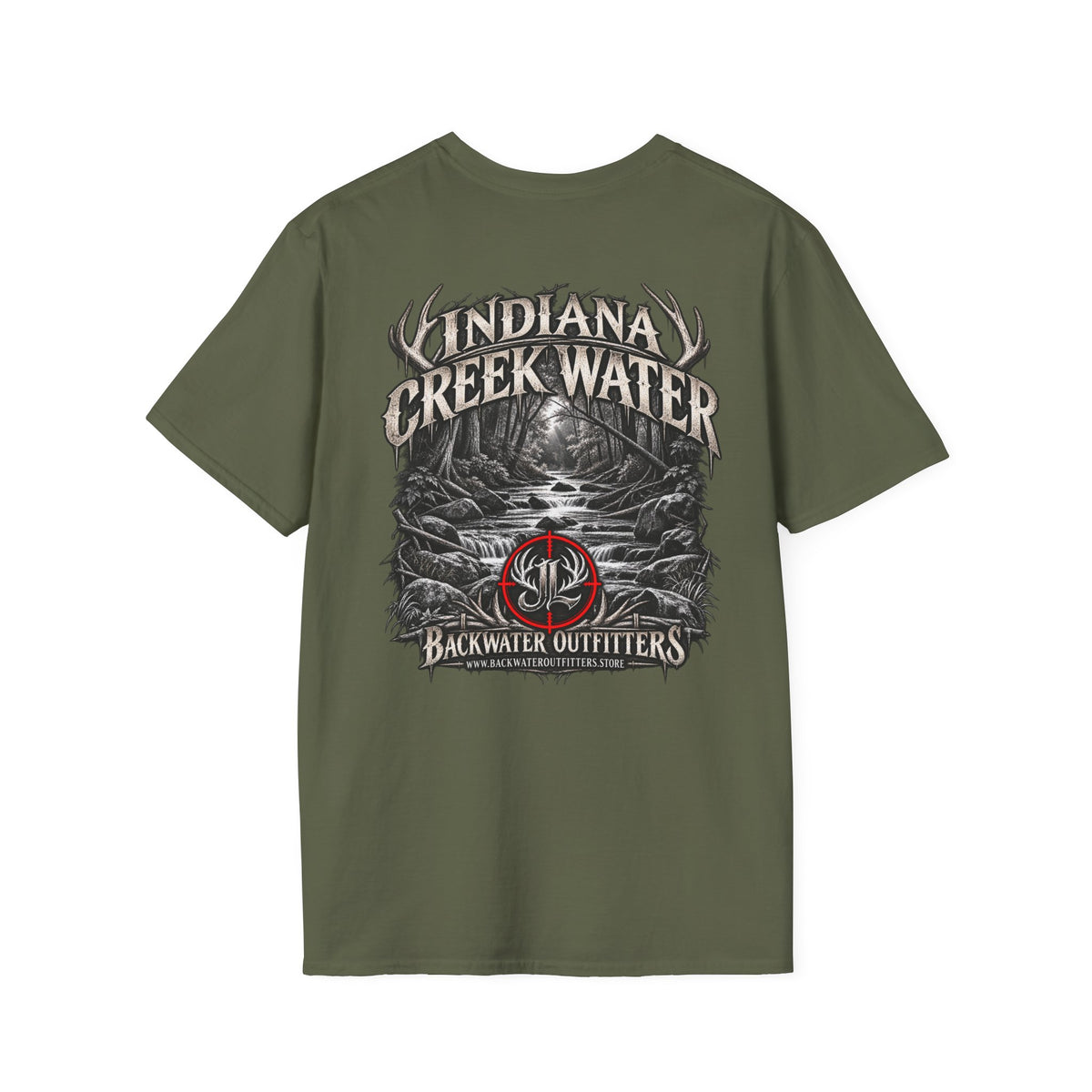James Luker Indiana Creek Water Graphic T-Shirt — Backwater Outfitters Outdoor Tee Printify