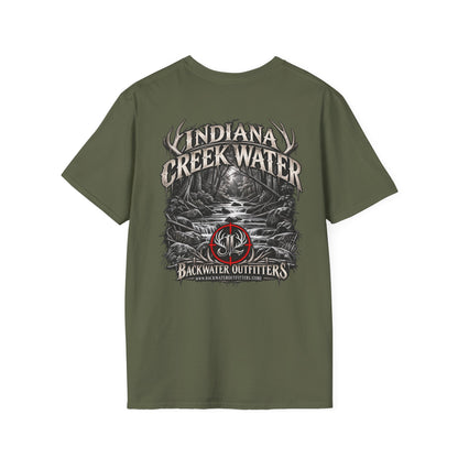 James Luker Indiana Creek Water Graphic T-Shirt — Backwater Outfitters Outdoor Tee Printify