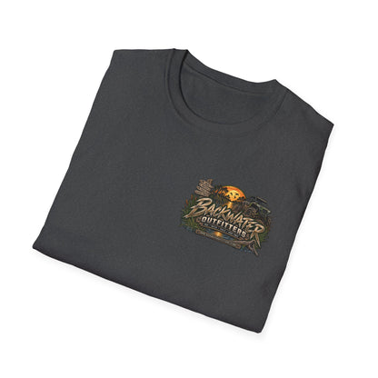 Simply Backwater Outfitters Fishing Tee – Sunset Swamp Outdoor Shirt Printify