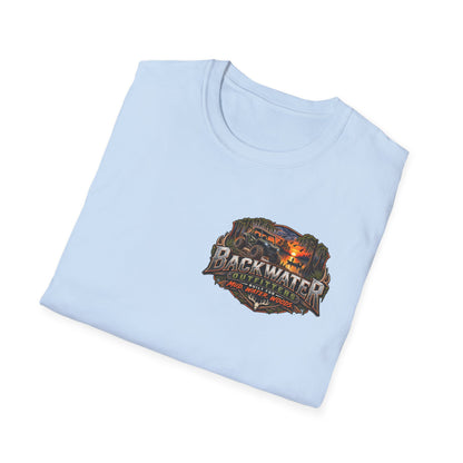Backwater Fishing T-Shirt — "Fish Explore Unwind" Outdoor Angler Tee Printify