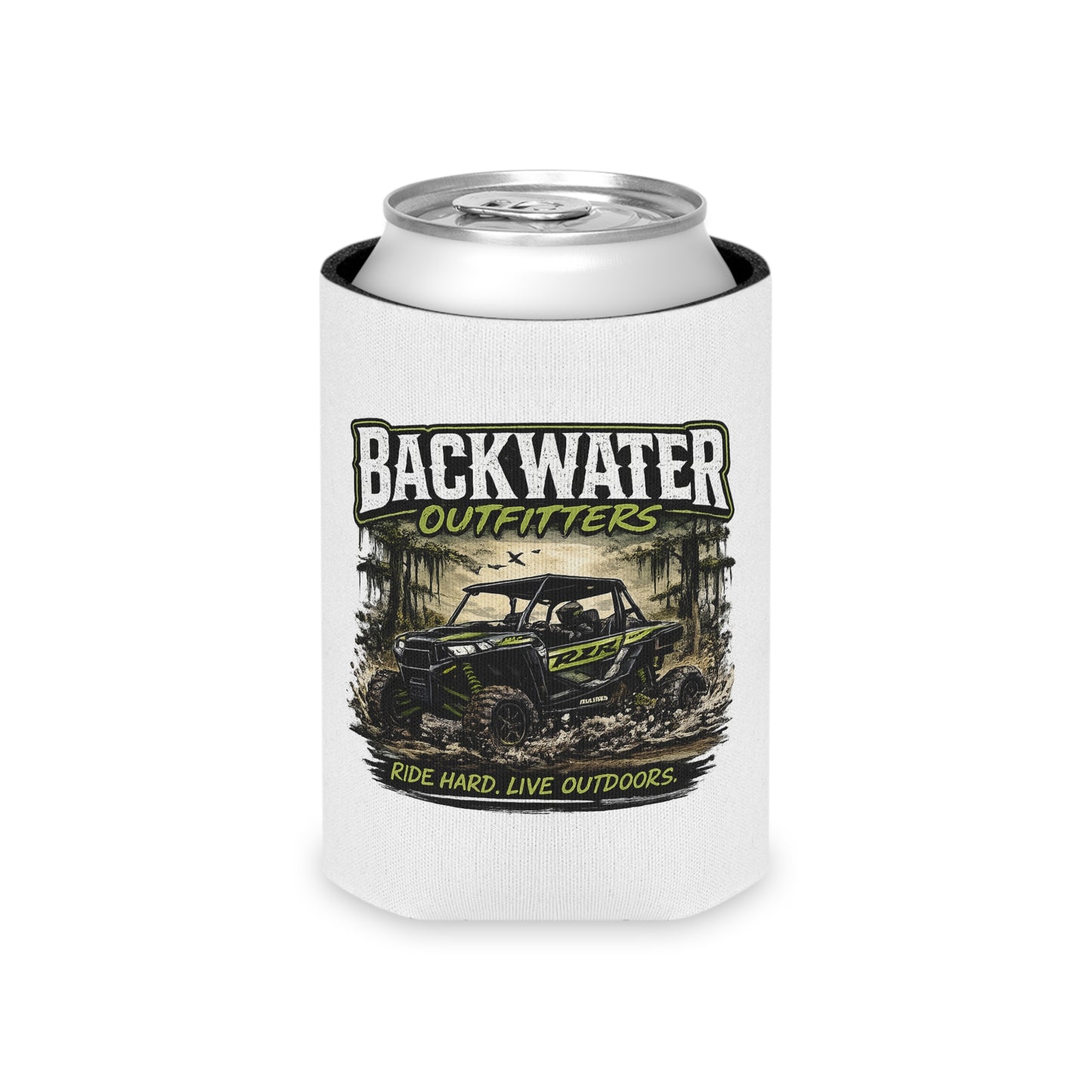 Backwater Outfitters Can Cooler – "Ride Hard, Live Outdoors" UTV Stubby Holder