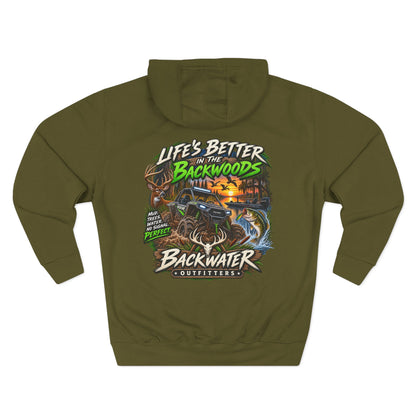 Backwater Outfitters Off-Road Hoodie – "Life's Better in the Backwoods" Graphic