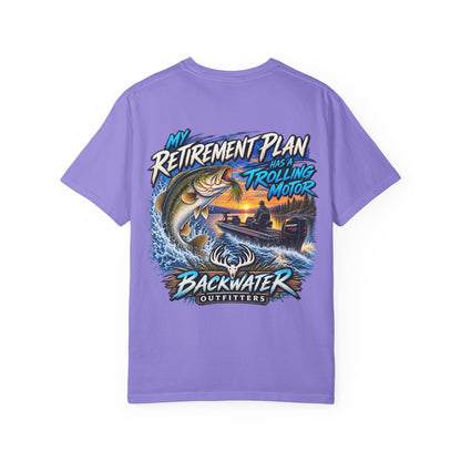 Fishing T-Shirt — "My Retirement Plan Has a Trolling Motor" Backwater Outfitters