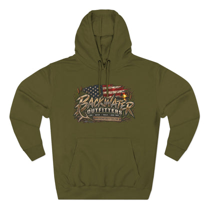 Backwater Outfitters Off-Road Hoodie – American Flag & UTV Graphic Fleece Printify