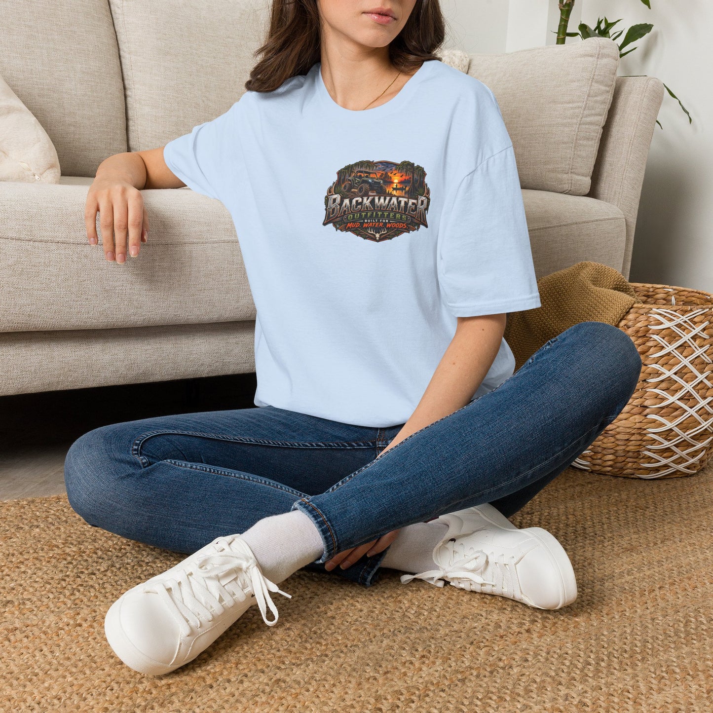 Backwater Outfitters T-Shirt — Rustic Camping & Fishing Logo Tee