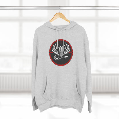 James Luker Hunting Logo Hoodie — Backwater Outfitters Antler Crest Fleece Hoodie Printify