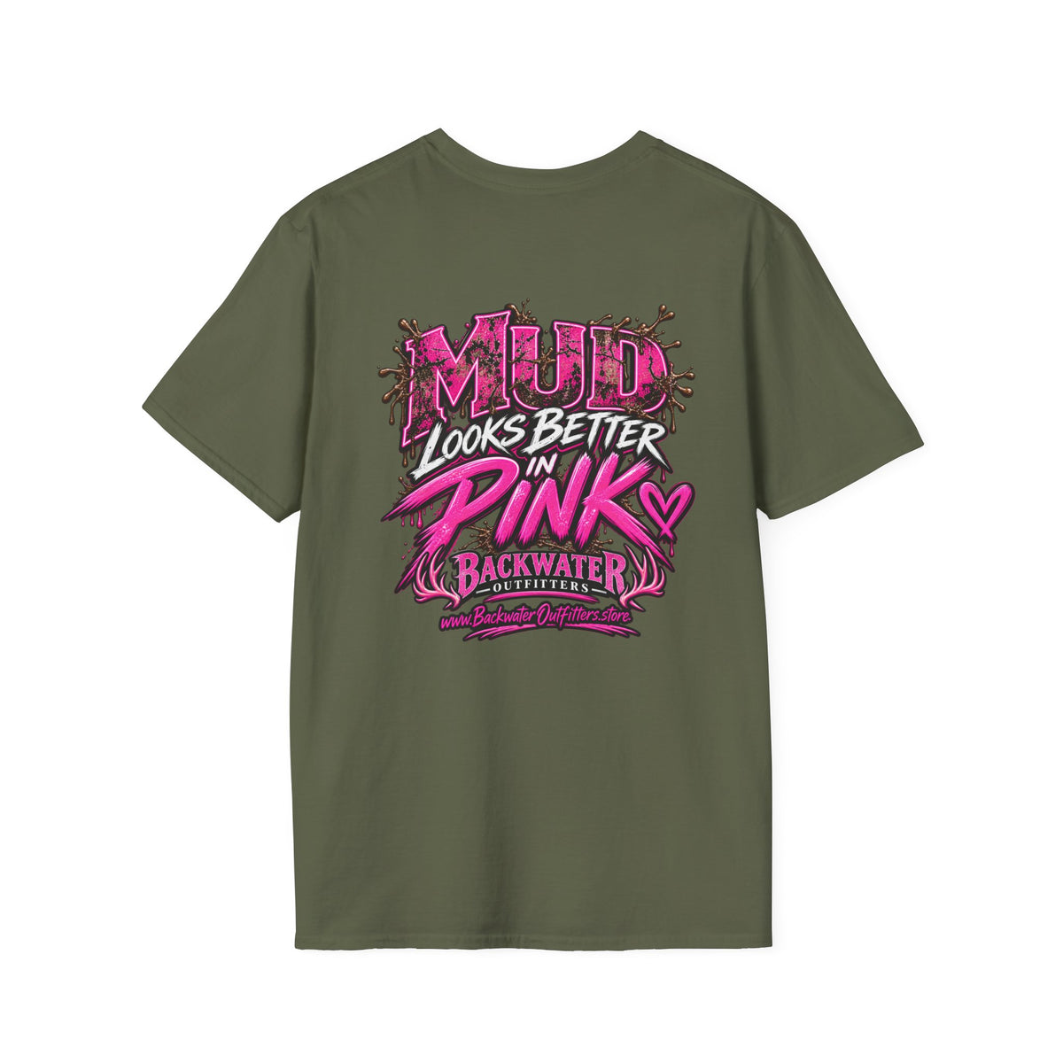 Women Mud Looks Better in Pink T-Shirt — Pink Mud Graphic Tee Printify