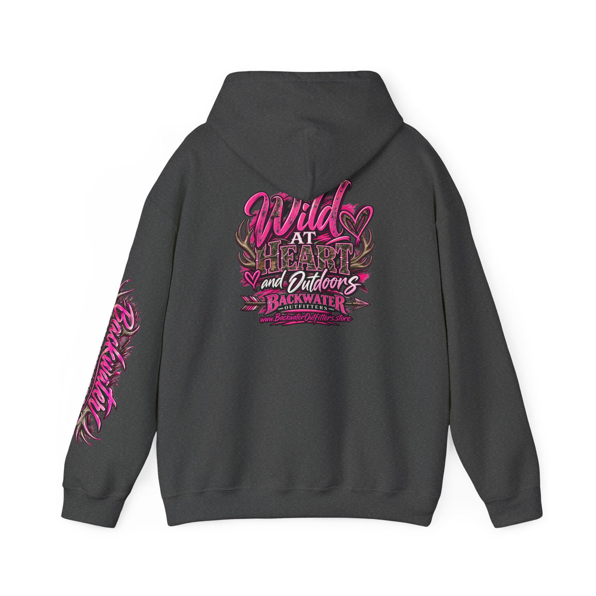 Backwater 'Wild At Heart' Hoodie – Outdoors Adventure Pullover Printify