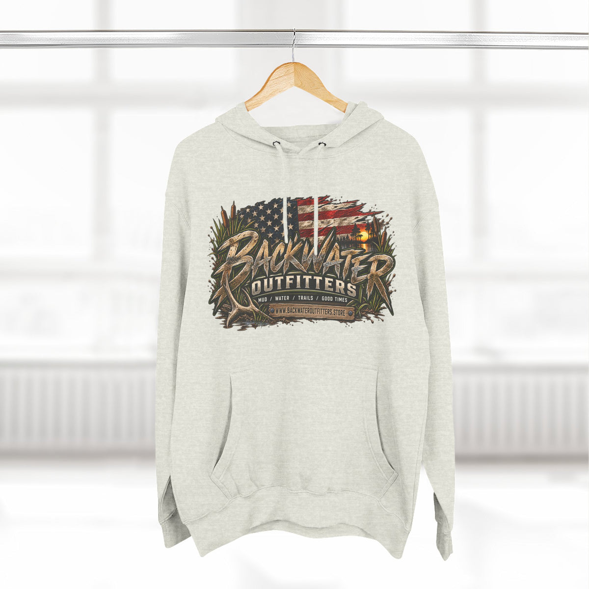 Backwater Outfitters Off-Road Hoodie — American Flag & UTV Graphic Printify