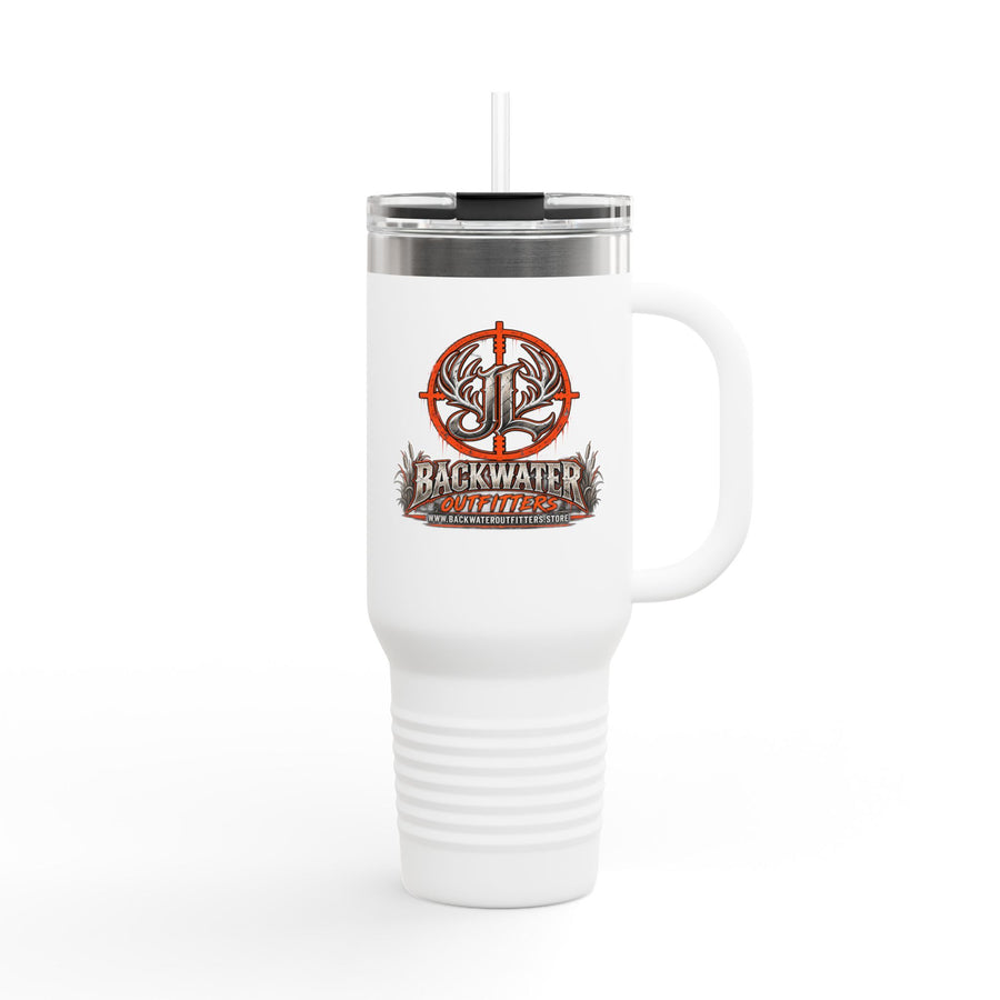 James Luker Backwater Hunting Logo 40oz Insulated Travel Mug Printify