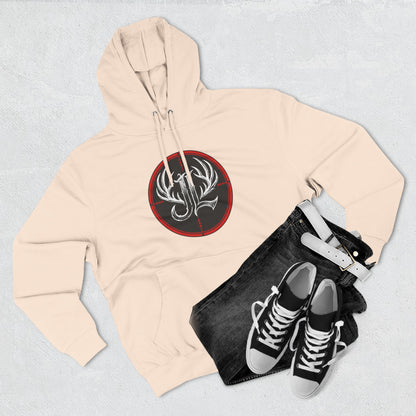 James Luker Hunting Logo Hoodie — Backwater Outfitters Antler Crest Fleece Hoodie Printify