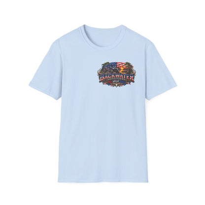 Patriotic Trailblazer T-Shirt — American Flag Motorcycle Graphic