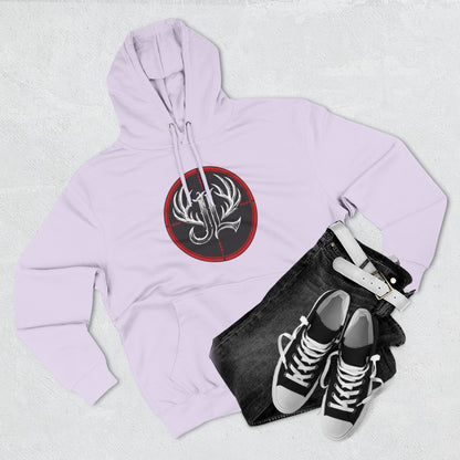 James Luker Hunting Logo Hoodie — Backwater Outfitters Antler Crest Fleece Hoodie Printify