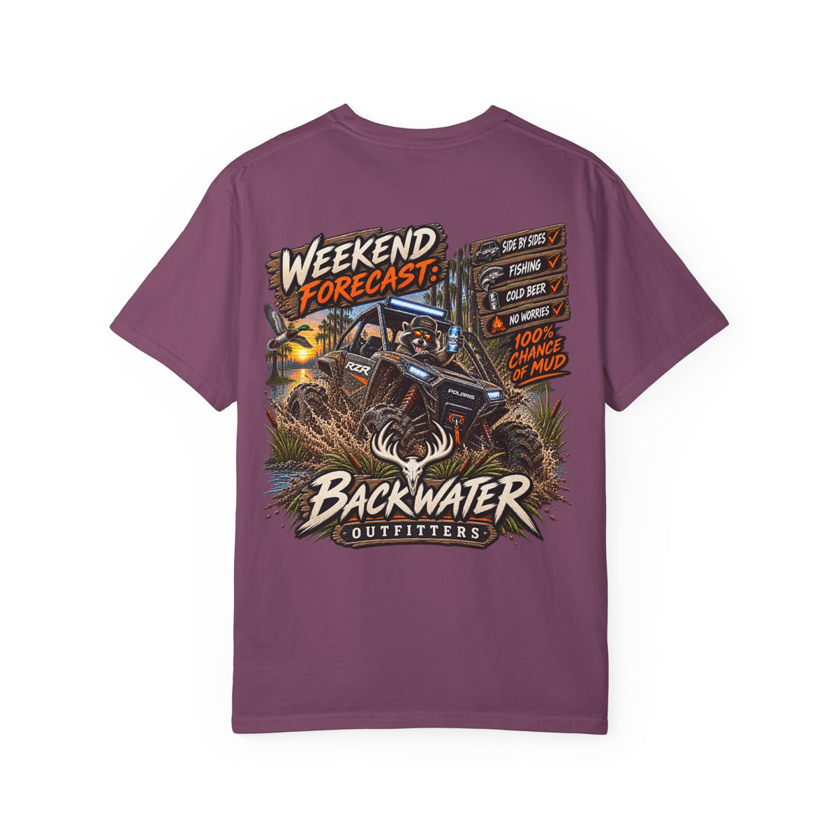 Backwater Outfitters "Weekend Forecast" T-Shirt Printify