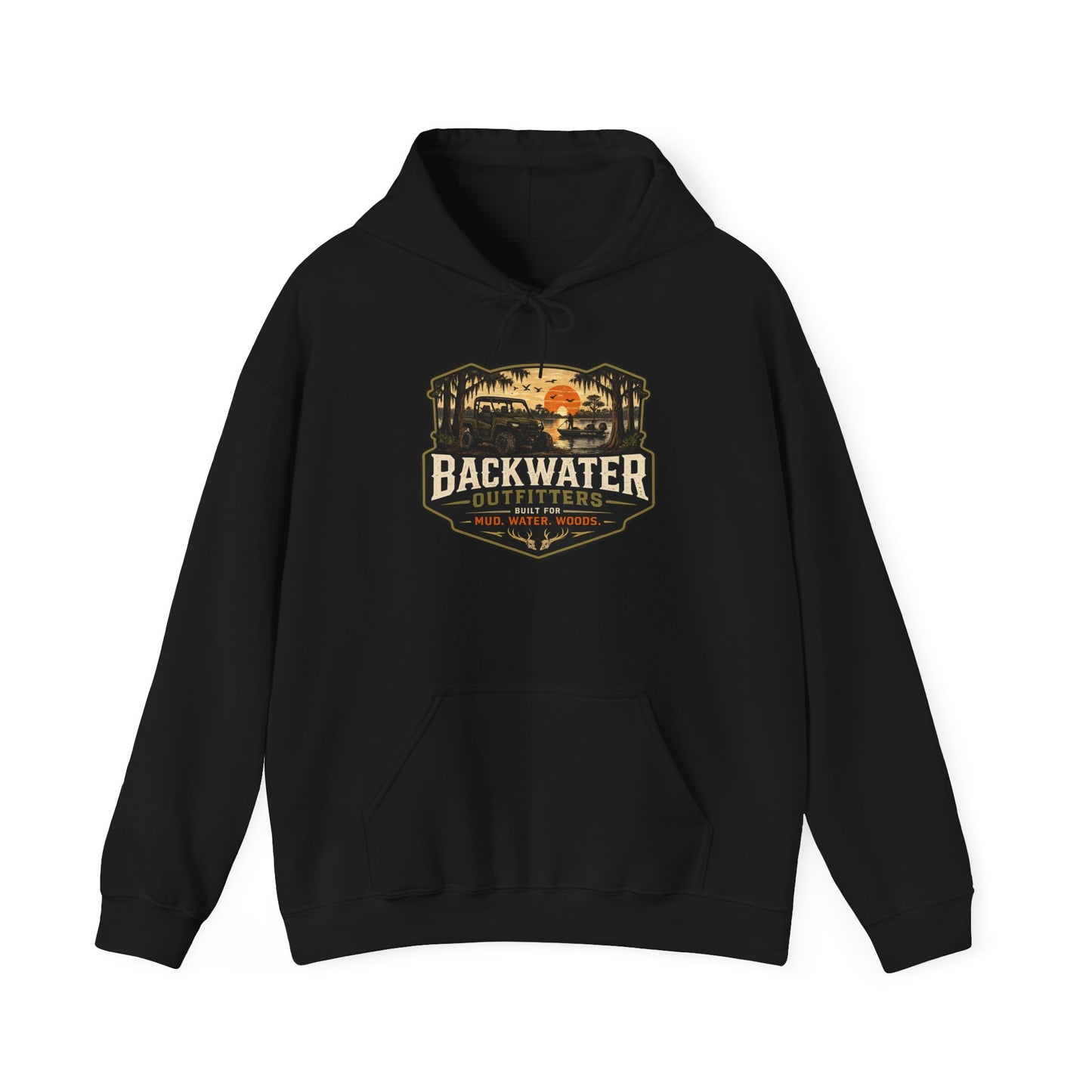 Backwater Outfitters Hoodie – Vintage Off‑Road “Trail Boss” Graphic