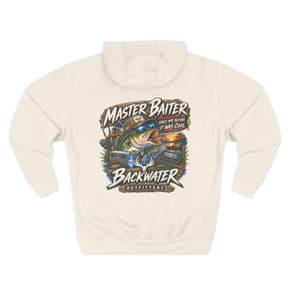Backwater Outfitters Fishing Hoodie — "Master Baiter" Graphic Pullover