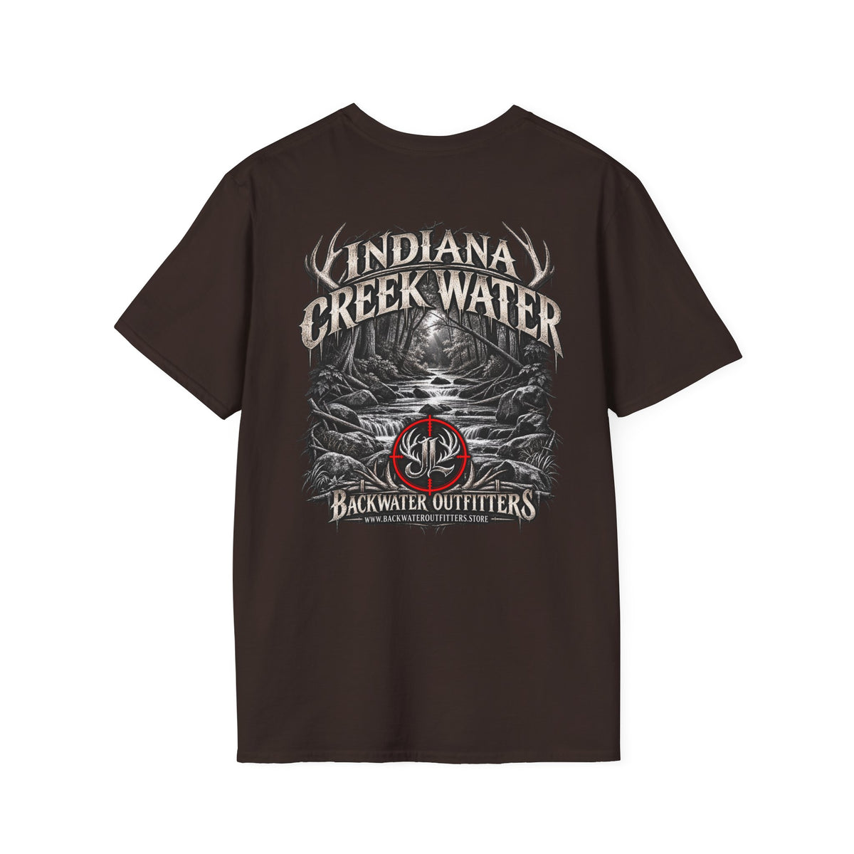 James Luker Indiana Creek Water Graphic T-Shirt — Backwater Outfitters Outdoor Tee Printify