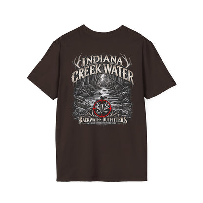 James Luker Indiana Creek Water Graphic T-Shirt — Backwater Outfitters Outdoor Tee Printify