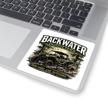Backwater Outfitters UTV Sticker – "Ride Hard. Live Outdoors." Square Outdoor Adventure Decal
