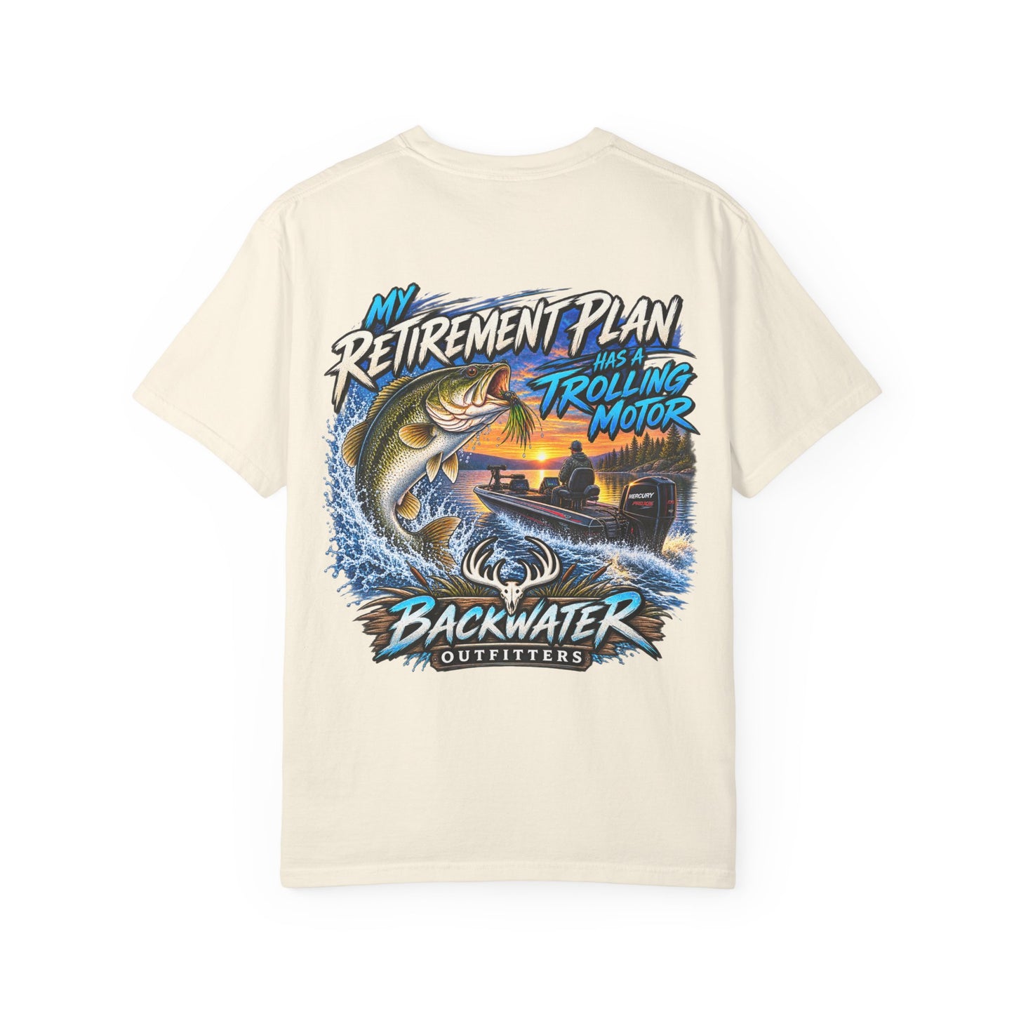 Fishing T-Shirt — "My Retirement Plan Has a Trolling Motor" Backwater Outfitters